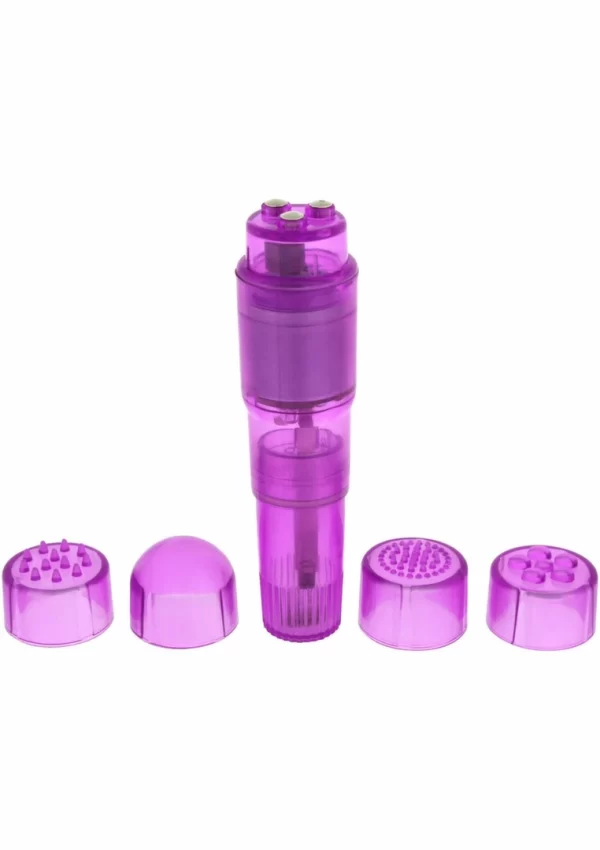 ToyJoy Pocket Rocket kompaktowy masażer z 4 wymiennymi - vibraattori