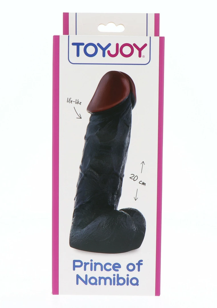 ToyJoy Prince Of Namibia Dong 20 cm anatomiczny model silikonowy czarny - Anelma sexshop