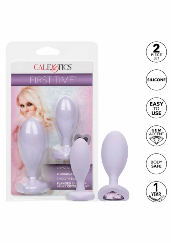 CalExotics First Time Crystal Booty Duo silikonowy zestaw z krysztaÅ‚kami
