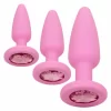 CalExotics Crystal Booty Kit Silicone Set with Gem Bases 3 Sizes