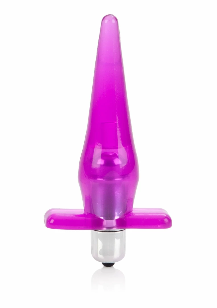 Mini Vibro Tease Transparent TPR Plug with Removable Bullet 4"