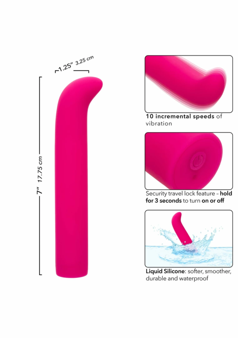 CalExotics Rechargeable Chic Standard G silikonowy masażer - vibraattori - Anelma CalExotics Rechargeable Chic Standard G Silicone Massager