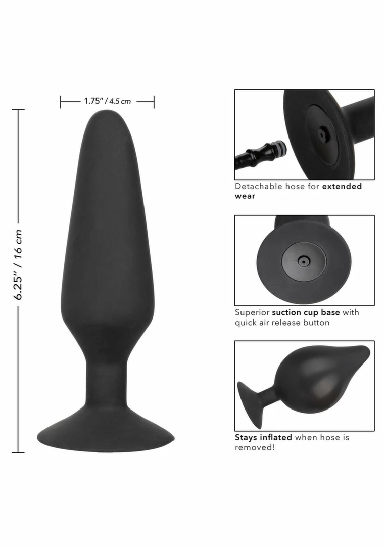 COLT Pumper Plug Inflatable Silicone System Black 6.25 XXXL. Product details include functions