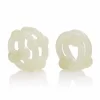 Island Rings Double Stacker TPE Dual Support Ring with Beads Clear - Anelma sextoys