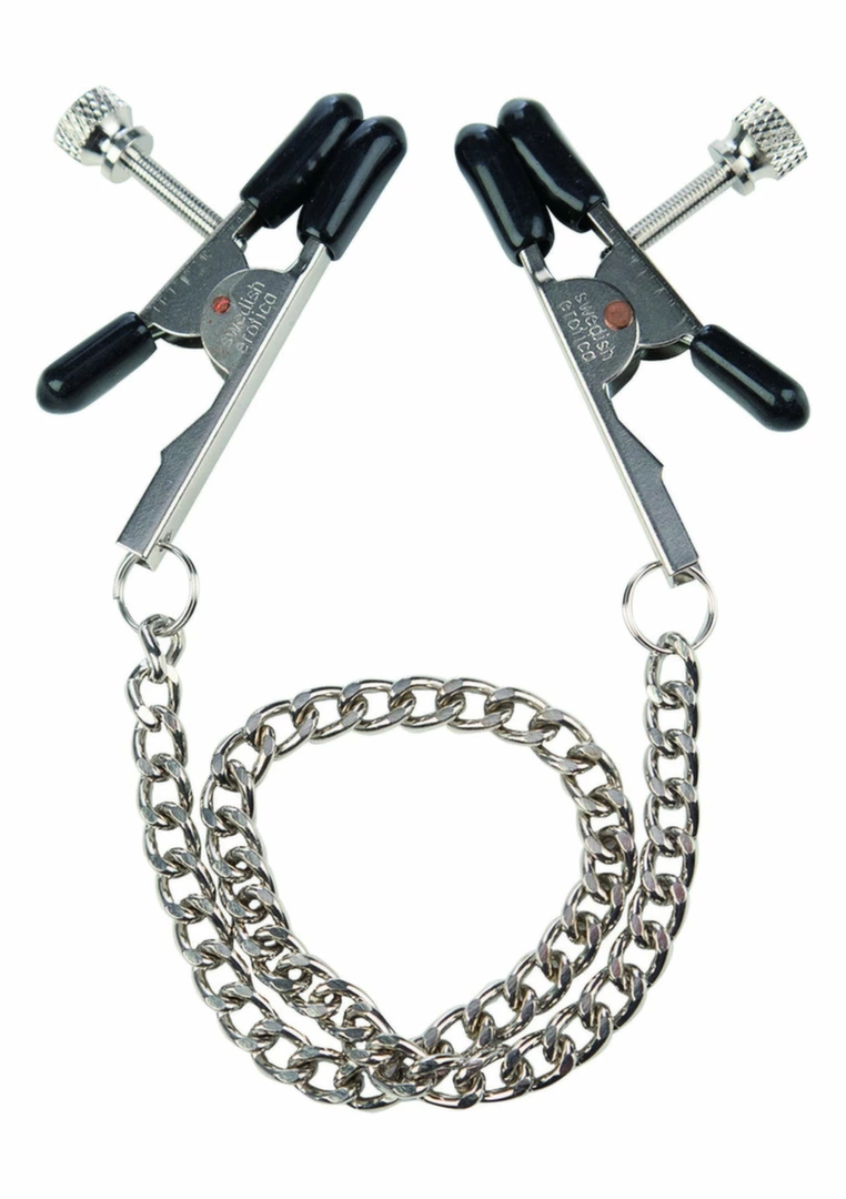 CalExotics Bull Nose Nipple Jewelry regulowane zaciski z łańcuszkiem - Anelma CalExotics Bull Nose Nipple Jewelry regulowane zaciski z łańcuszkiem