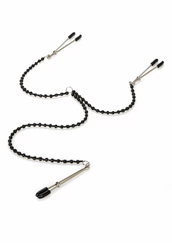 Nipple Play Tweezer Intimate Clamps - zestaw 3 regulowanych klamer z Å‚aÅ„cuszkiem