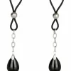 Nonpierce Nipple Jewelry ozdobne klipsy silikonowe z kryształkami czarne Nonpierce Nipple Jewelry ozdobne klipsy silikonowe z kryształkami czarne