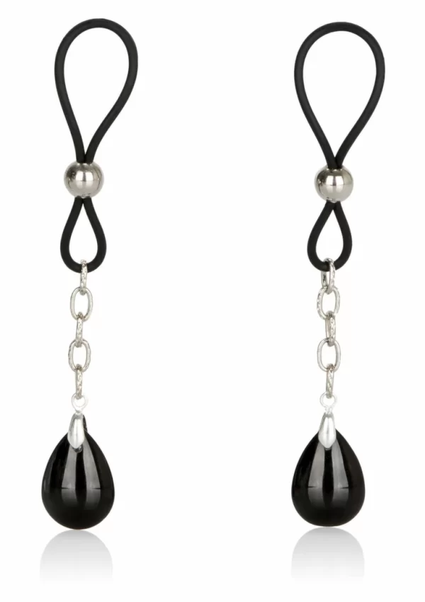 Nonpierce Nipple Jewelry ozdobne klipsy silikonowe z krysztaÅ‚kami czarne