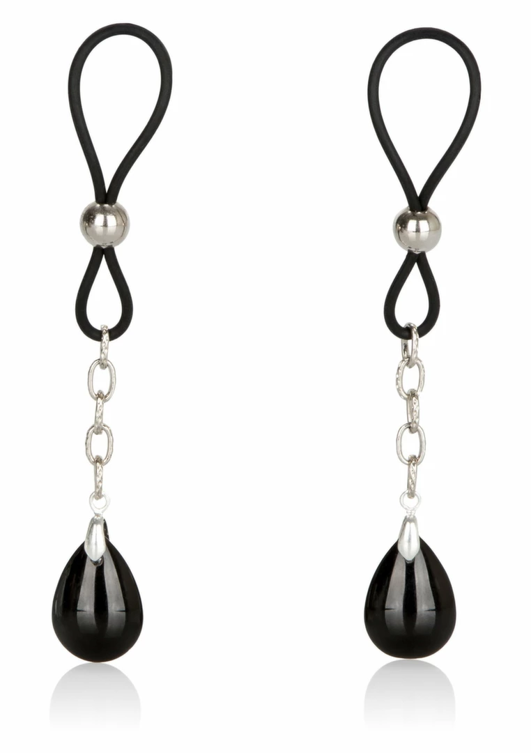 Nonpierce Nipple Jewelry ozdobne klipsy silikonowe z kryształkami czarne Nonpierce Nipple Jewelry ozdobne klipsy silikonowe z kryształkami czarne