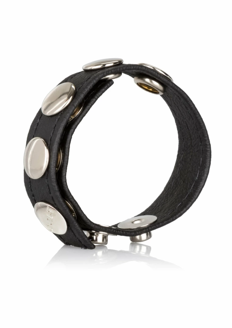 COLT Leather C/B Strap 5-Snap Adjustable Black Leather Support Ring - Anelma sextoys