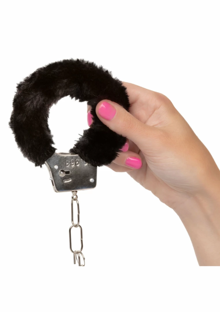 Playful Furry Cuffs Adjustable Metal Handcuffs with Faux Fur Playful Furry Cuffs Adjustable Metal Handcuffs with Faux Fur