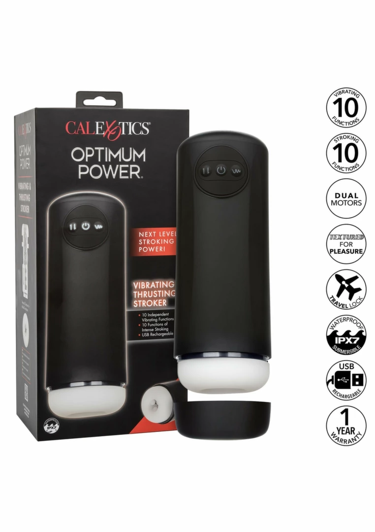 CalExotics Optimum Power Vibrating & Thrusting Stroker IPX7