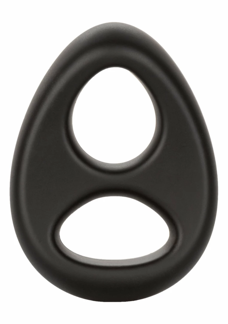 CalExotics Ultra Soft Dual Ring Silicone Support System Black - Anelma sextoys