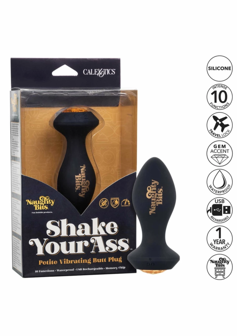Naughty Bits Shake Your Ass Vibrating Plug Silicone Black