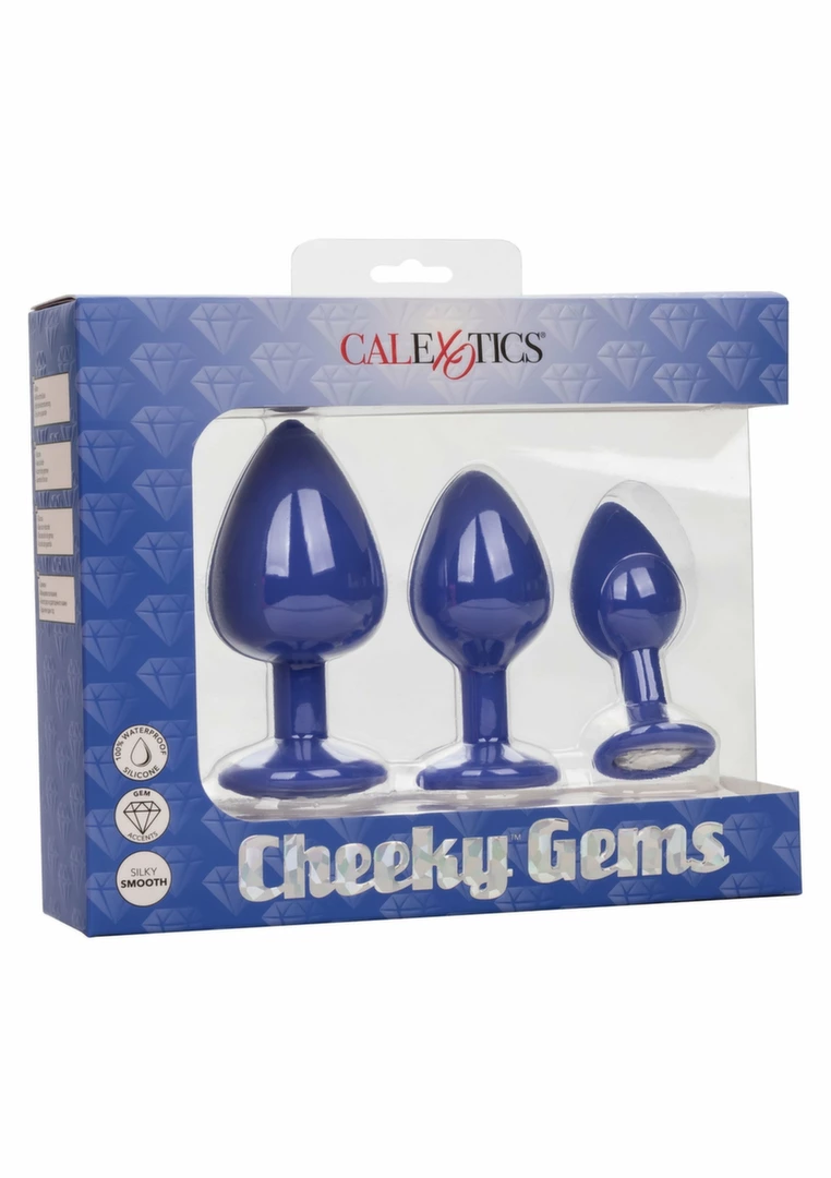 Cheeky Gems Zestaw 3 anatomicznych korkow silikonowych z krysztaÅ‚kami