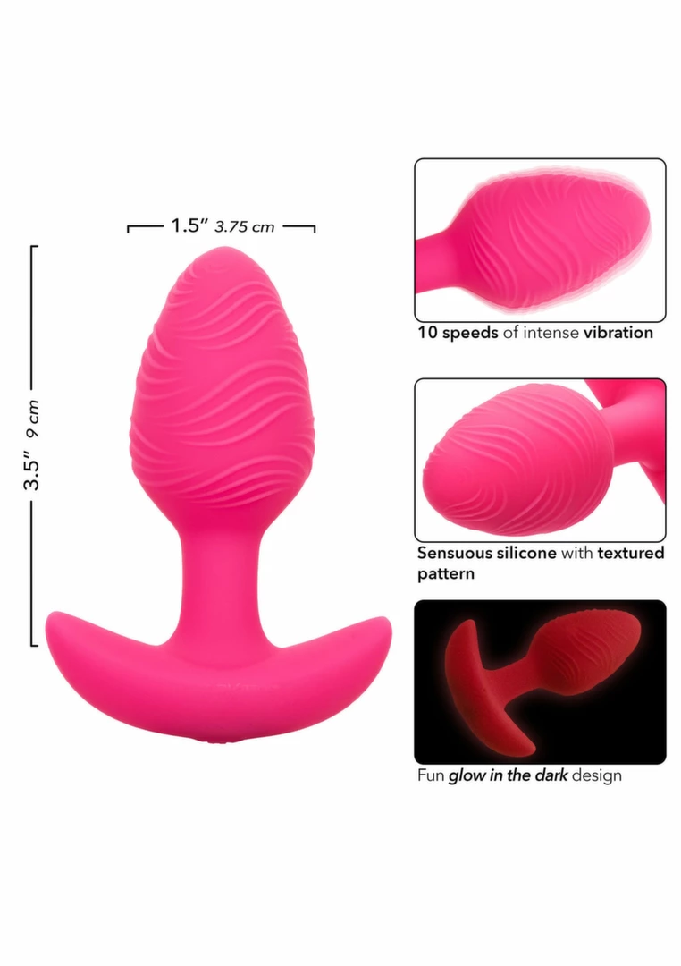 Cheeky Cheeky Glow Vibrating Plug S silikonowy Å›wiecÄ…cy IPX7 USB