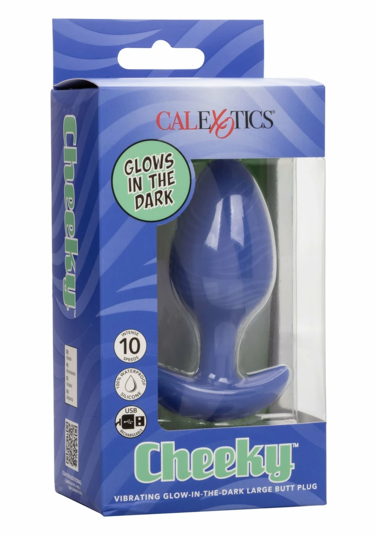 Cheeky Glow Vibrating Plug Silicone Glow-in-the-Dark Large