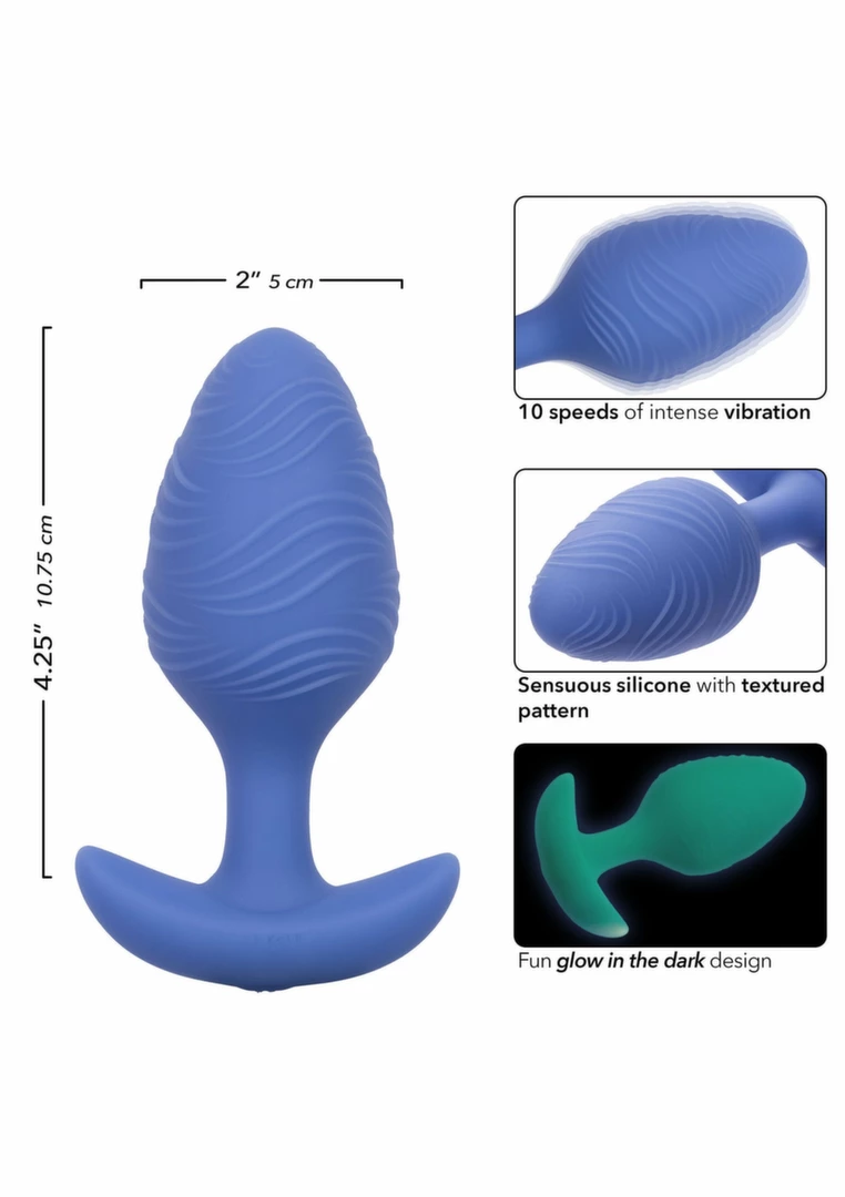 Cheeky Glow Vibrating Plug Silicone Glow-in-the-Dark Large USB L. Butt plug. See functions