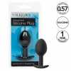 CalExotics Weighted Silicone Plug 16.3g Ergonomic Intimate Trainer Black. Butt plug. See functions