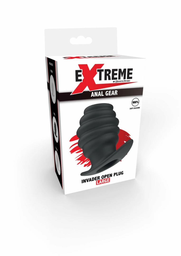 Hidden Desire Invader Open Plug Large Silicone Black 100%