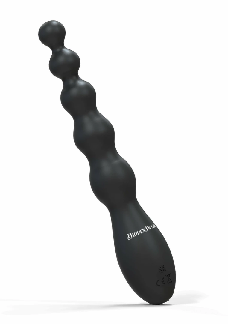 HIDDEN DESIRE EXTREME Beaded Anal Power Vibrator Silicone Black. Anal beads. See functions