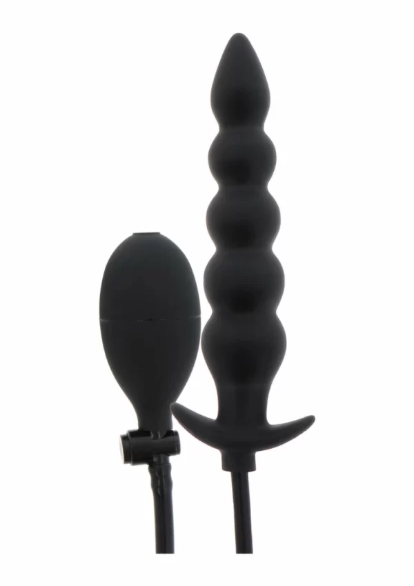 EXTREME Inflatable Ribbed Plug Advance Silicone Adjustable Black