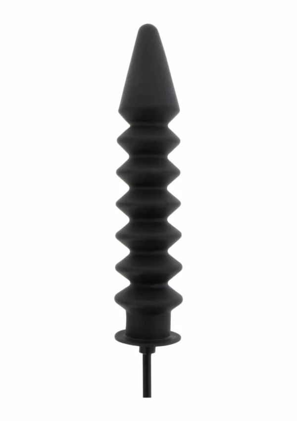 HIDDEN DESIRE Inflatable Ribbed Plug Expert Silicone Black - Anelma HIDDEN DESIRE Inflatable Ribbed Plug Expert Silicone Black