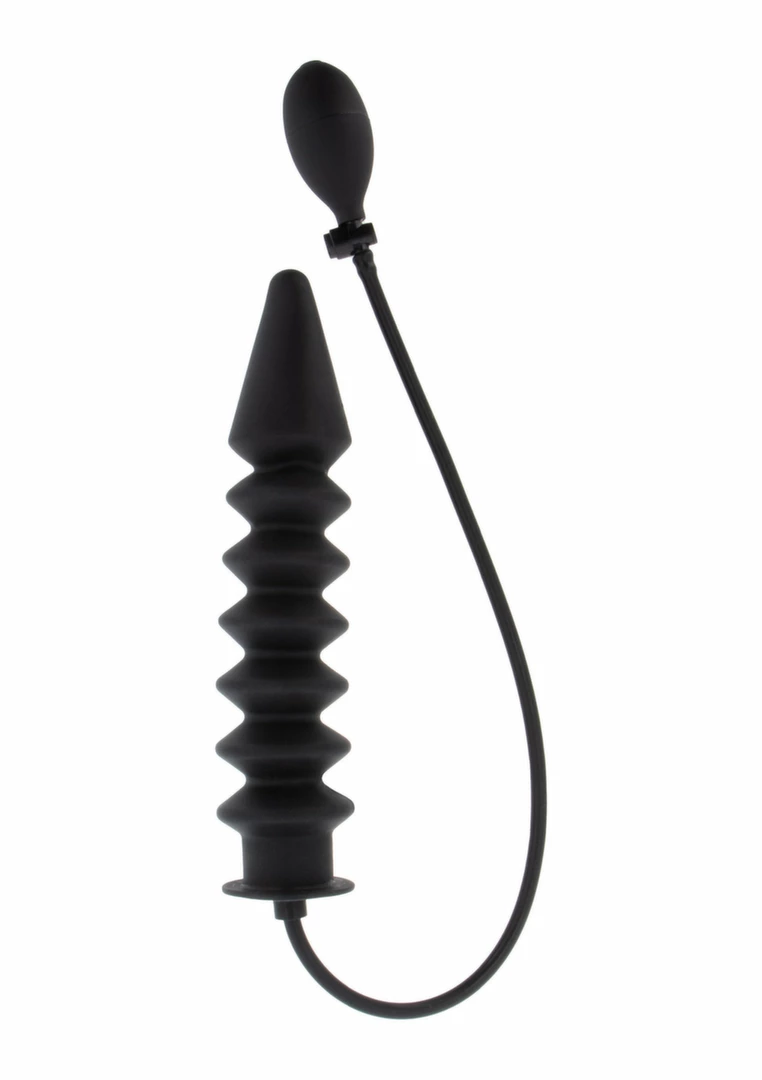 HIDDEN DESIRE Inflatable Ribbed Plug Expert Silicone Black Large HIDDEN DESIRE Inflatable Ribbed Plug Expert Silicone Black Large