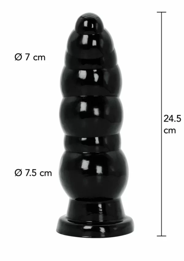 HIDDEN DESIRE Extreme Buttplug Balls 24.5 cm XXL PVC Black