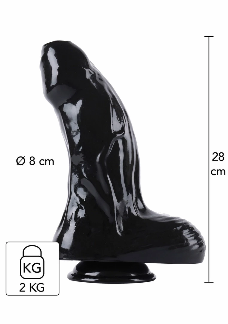 HIDDEN DESIRE Extreme Dong Xtra Thick 28 cm Black PVC Model