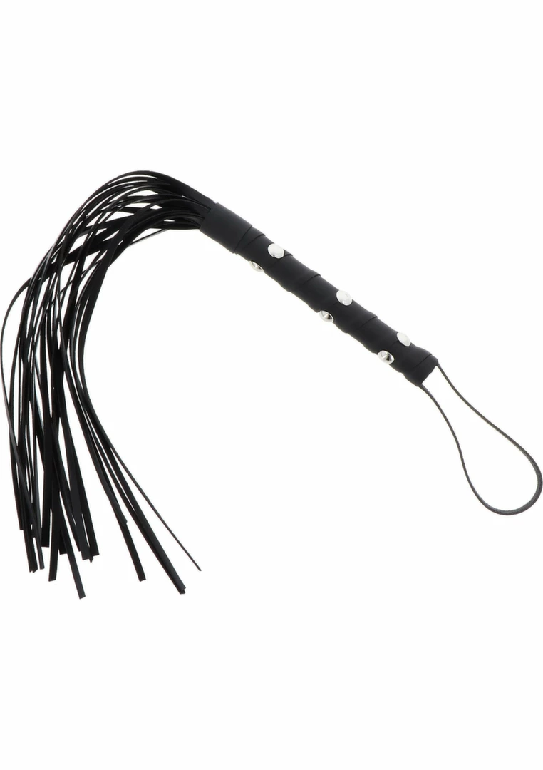 Short Studded Flogger Whip krotki bat z Ä‡wiekami PU czarny