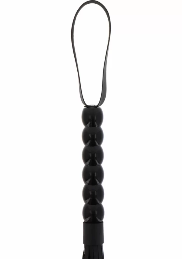 Long Beaded Flogger Whip PU Leather
