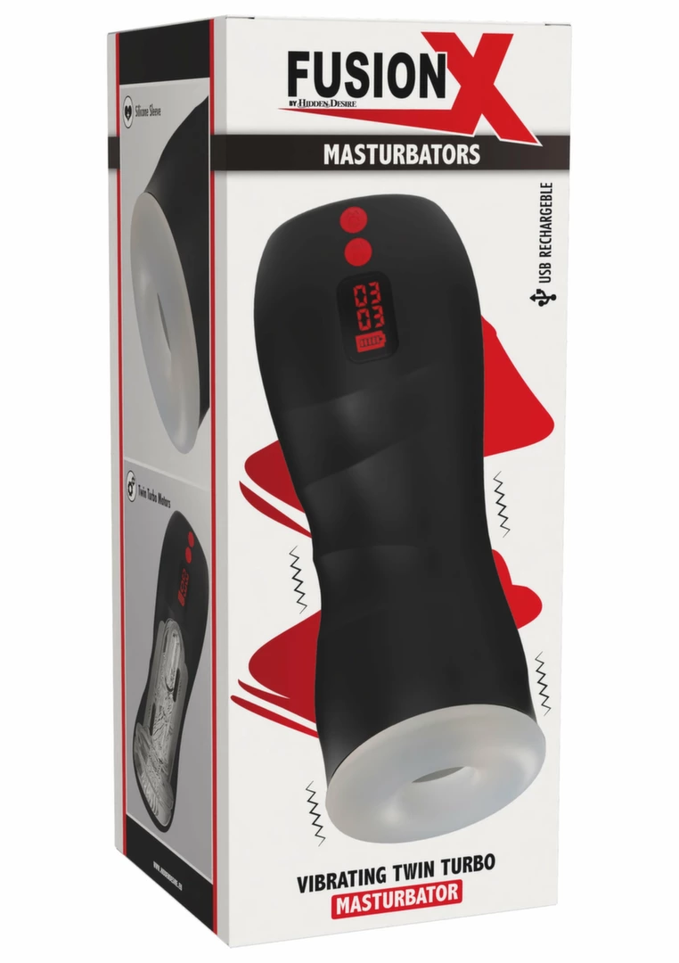Black - Anelma HIDDEN DESIRE Fusion X Vibrating Twin Turbo Intimate Machine