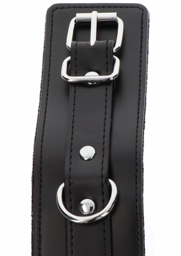 TABOOM Wrist Cuffs Vegan Leather Adjustable Black Velvet