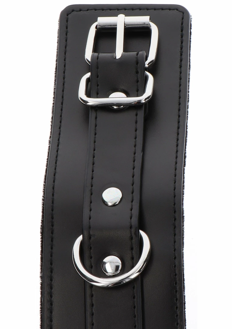 TABOOM Wrist Cuffs Vegan Leather Adjustable Black Velvet
