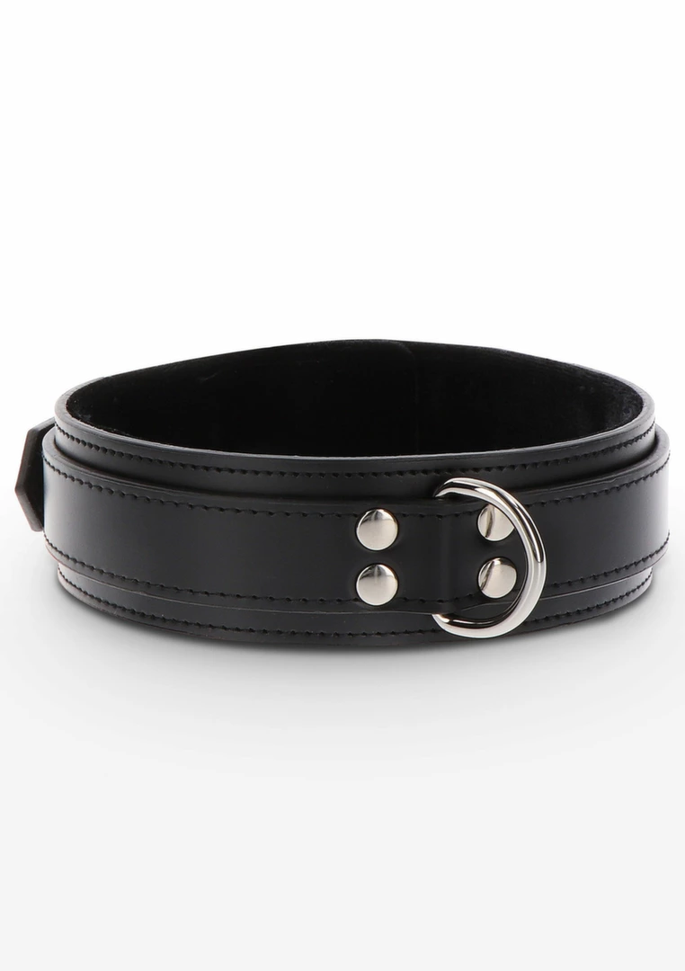 TABOOM Heavy D-Ring Collar regulowany koÅ‚nierz z ekoskory czarny