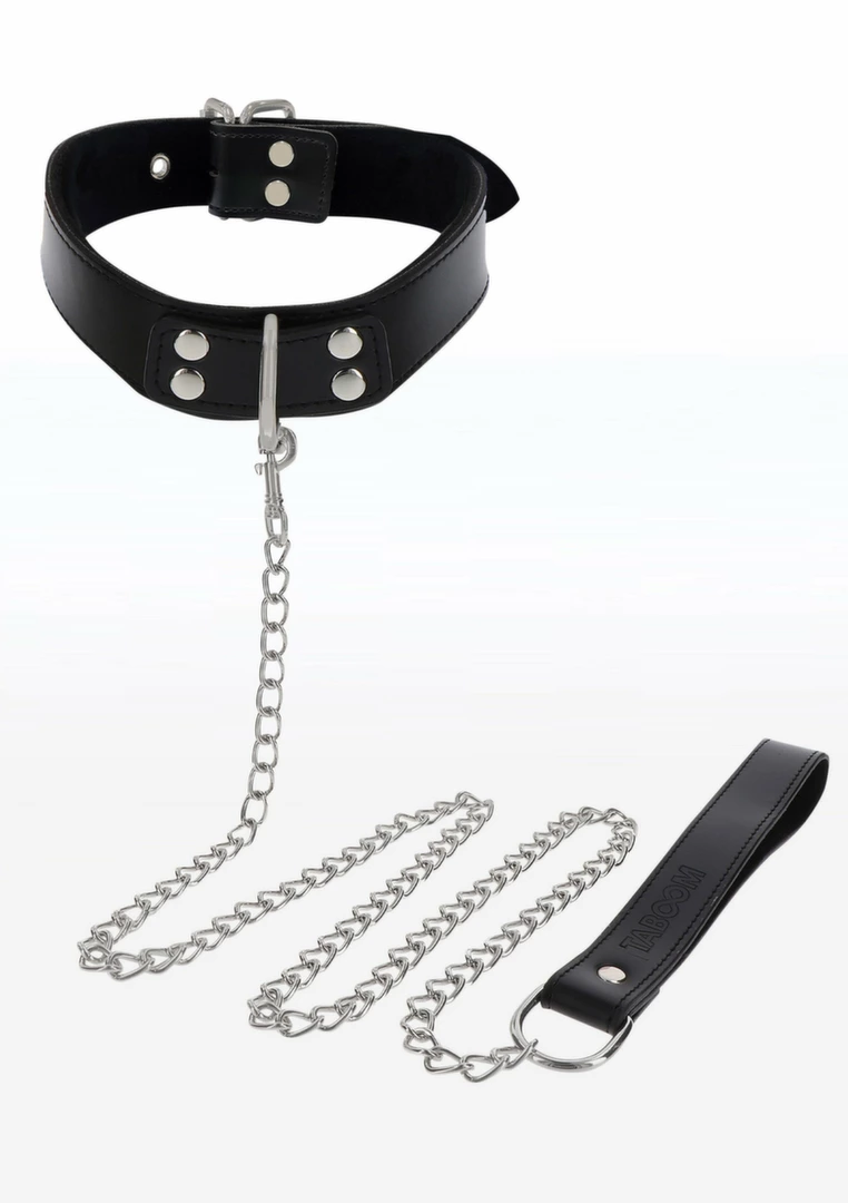 TABOOM Elegant Collar and Chain Leash - welurowa obroÅ¼a z Å‚aÅ„cuchem