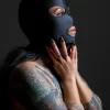TABOOM Spandex Hood lekka maska z otworami na oczy i usta czarna