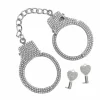 Diamond Wrist Cuffs Silver - Adjustable Silver-Plated Model