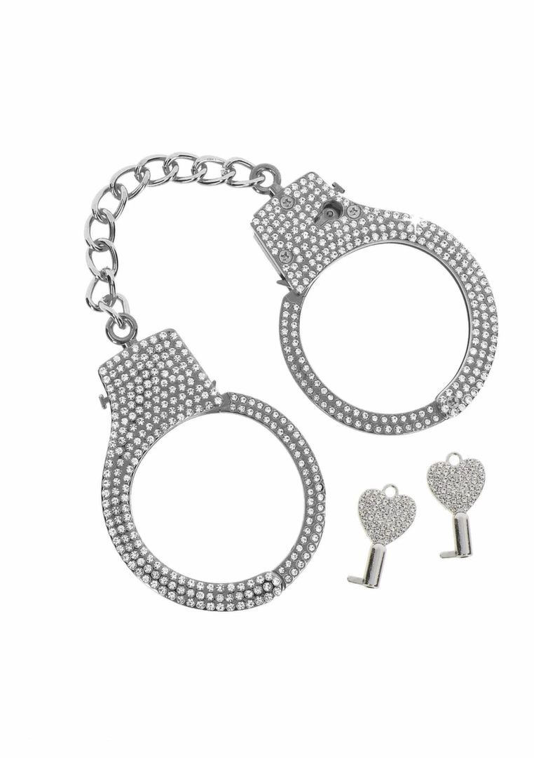 Diamond Wrist Cuffs Silver - Adjustable Silver-Plated Model