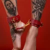TABOOM Ankle Cuffs luksusowe kajdanki na kostki z ekoskory czarne