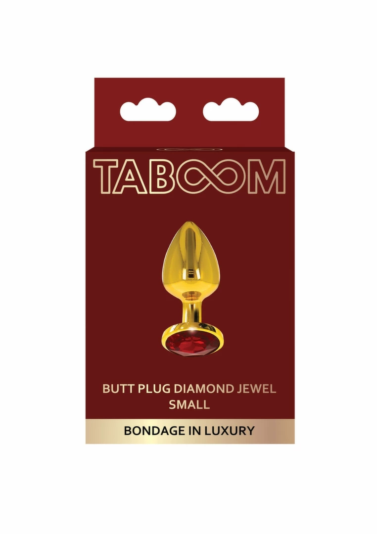 TABOOM Plug With Diamond Jewel Gold Aluminium Red Crystal S