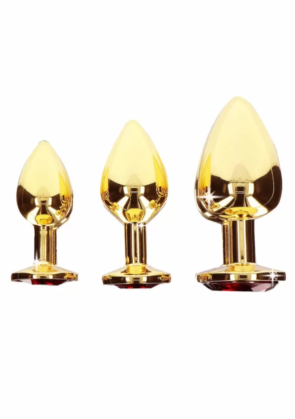 Taboom Plug With Diamond Jewel M zÅ‚oty z czerwonym krysztaÅ‚em
