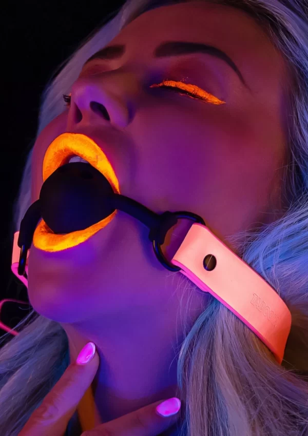 TABOOM Glow in the Dark Ball Gag Adjustable Silicone Black