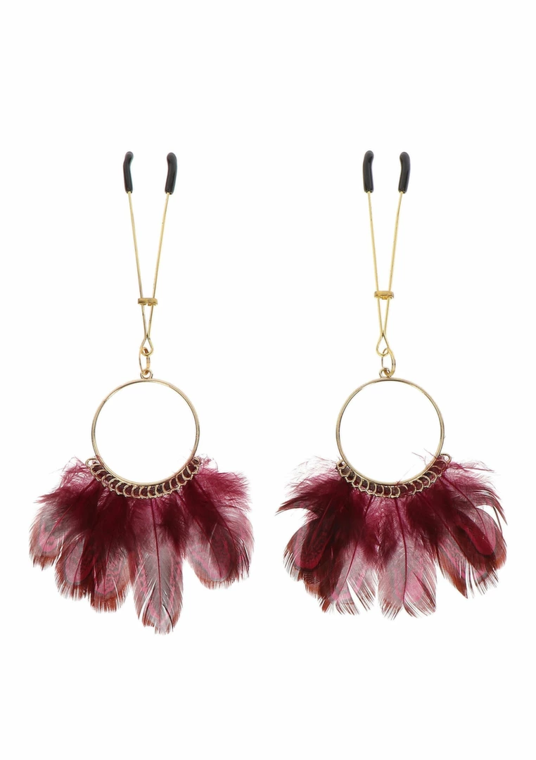 Taboom Tweezers With Feathers - eleganckie klipsy z piorkami - Anelma Taboom Tweezers With Feathers - eleganckie klipsy z piorkami