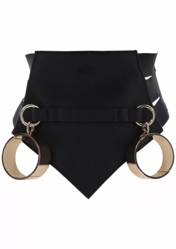 TABOOM Bondage Couture Belt Vegan Leather Black Adjustable S