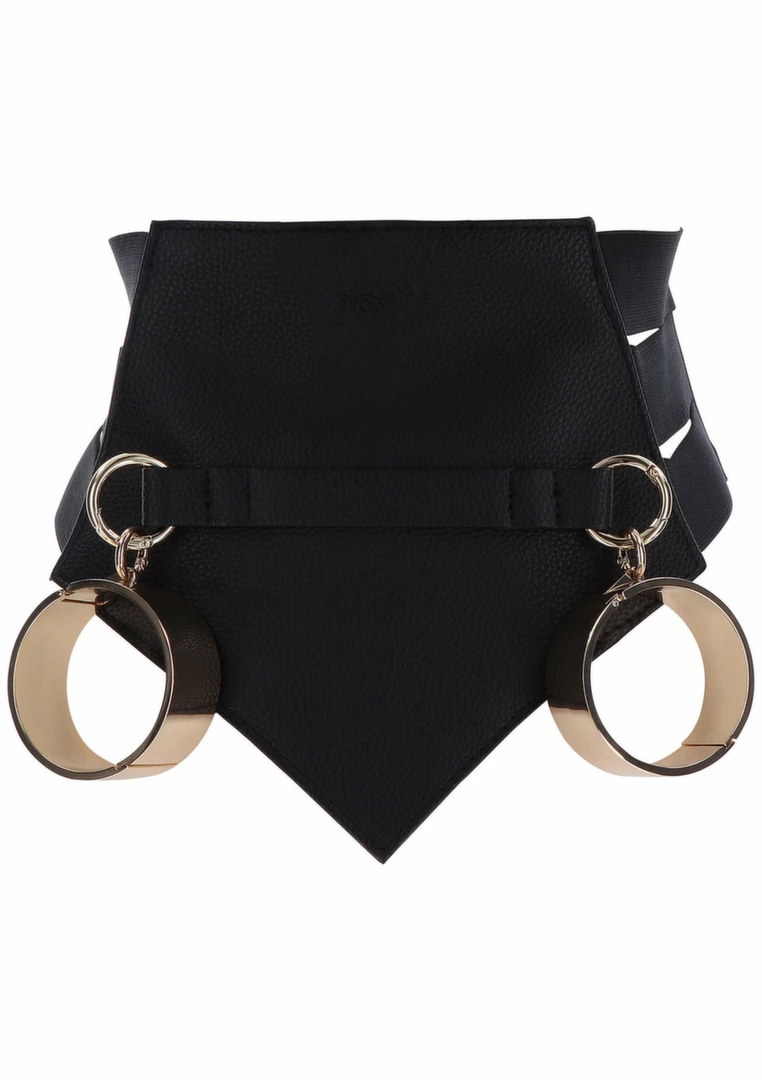 TABOOM Bondage Couture Belt Vegan Leather Black Adjustable S