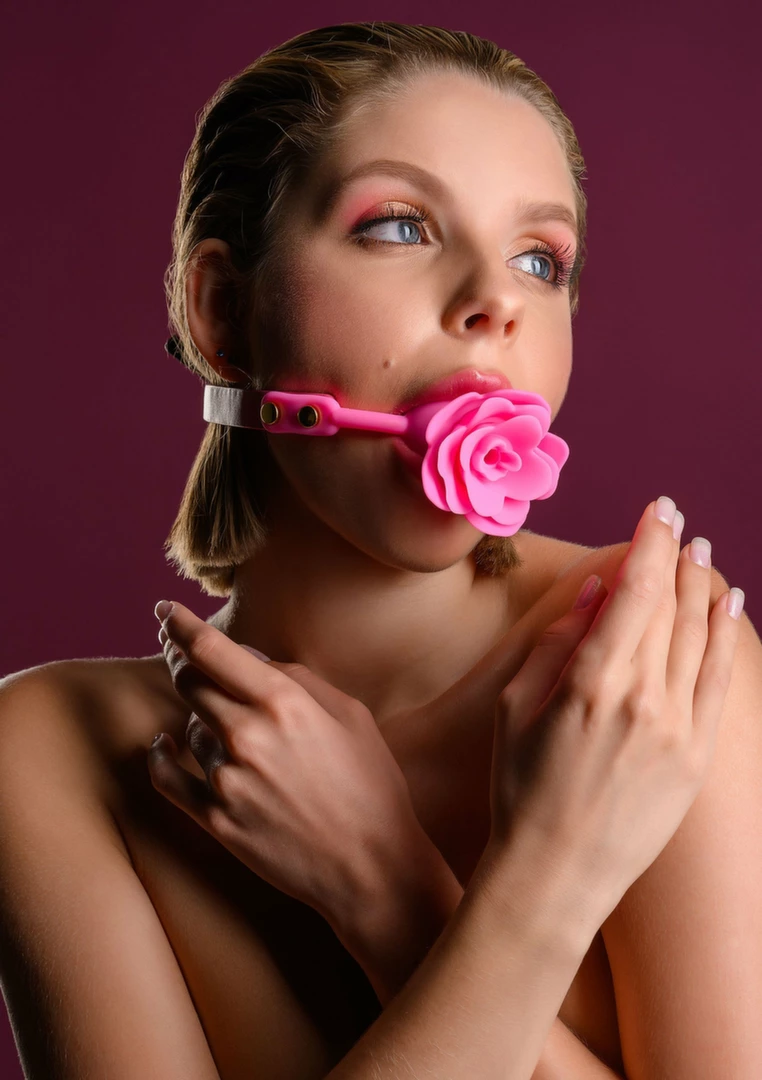 Taboom Malibu Rose Ball Gag silikonowy z regulowanym paskiem roÅ¼any
