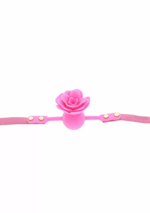 Taboom Malibu Rose Ball Gag Silicone Adjustable Strap Red