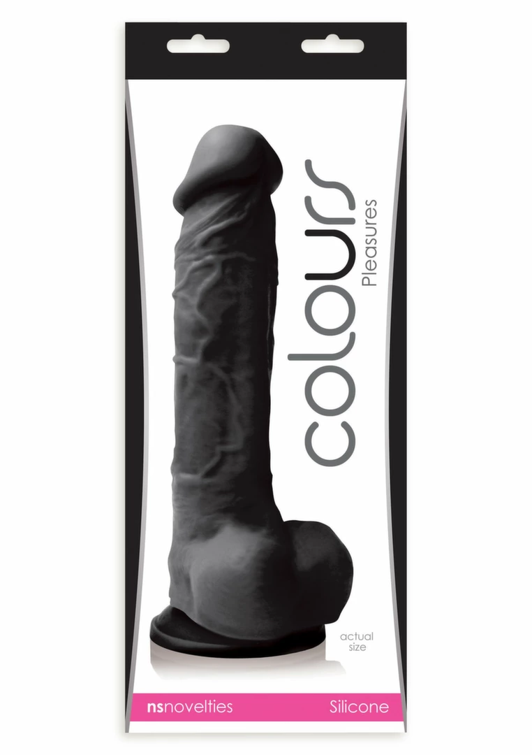 NS Novelties Pleasures Dildo 8 inch silikonowy model z przyssawkÄ… czarny - Anelma eroticshop